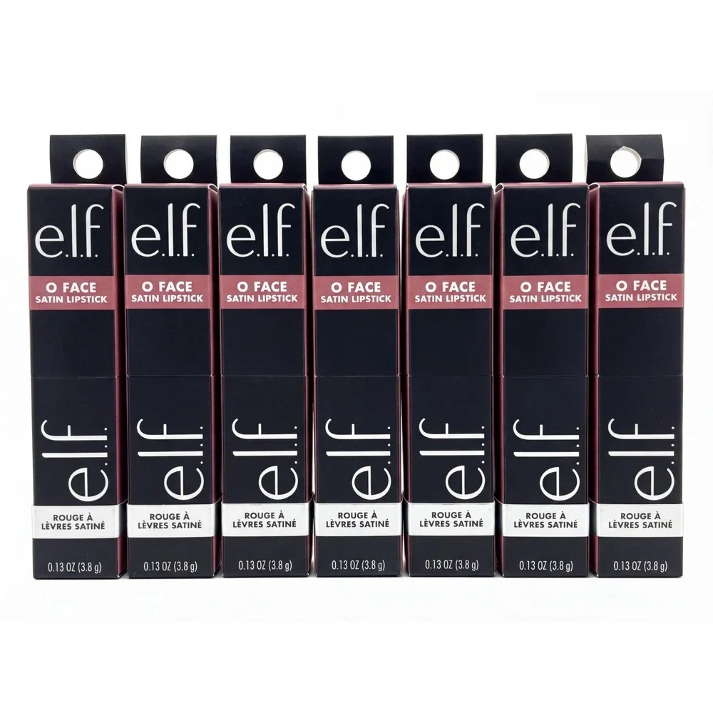 7X e.l.f.  O Face Satin Lipstick EFFORTLESS 0.13 oz Black Case 0.13 oz New Elf